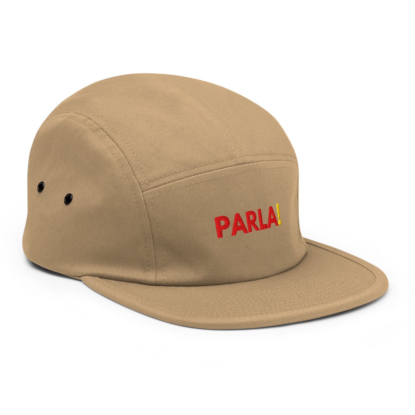 "Parla!" - Casqueta 5 panèls camèl