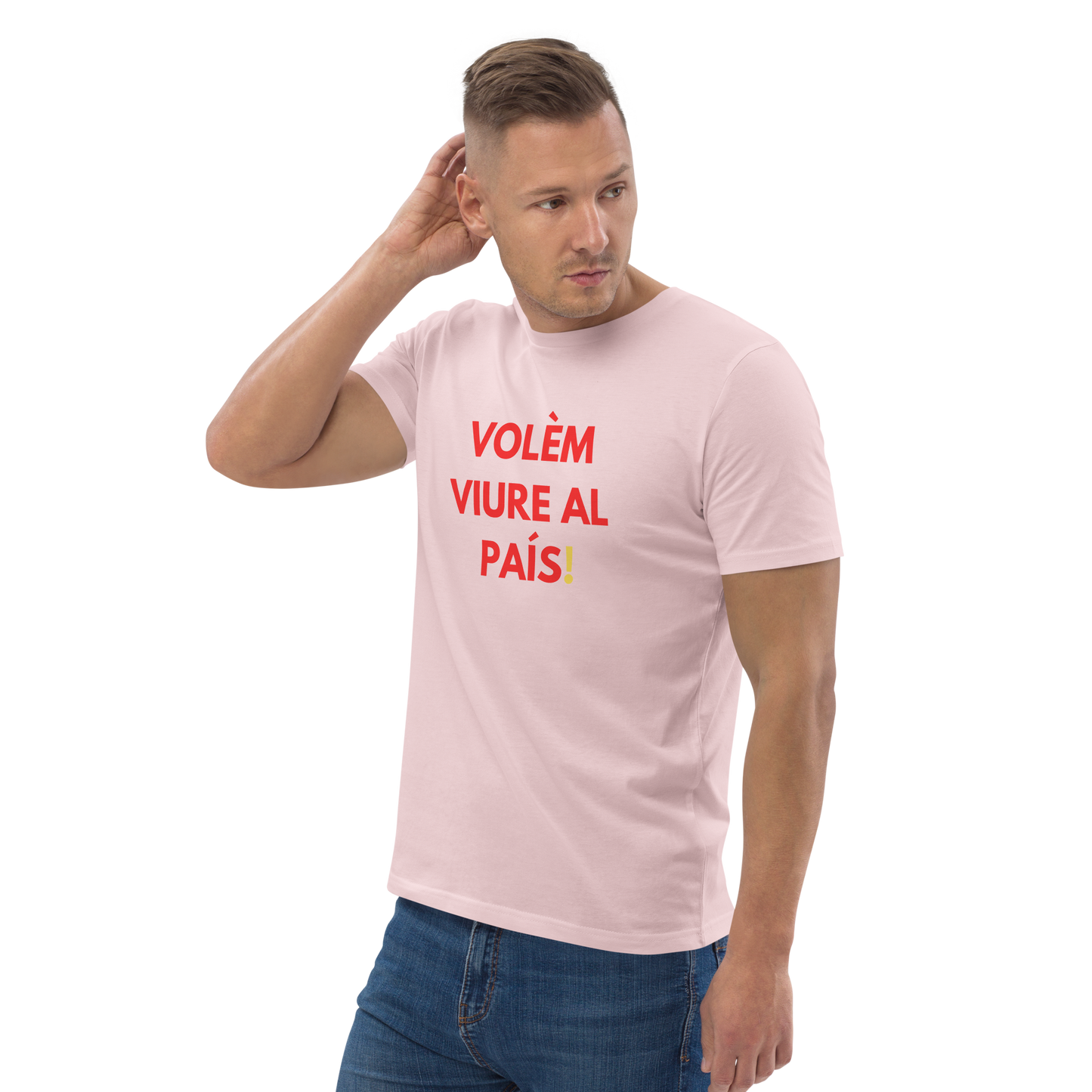 "Volèm viure al país!" - Camiseta ròsa